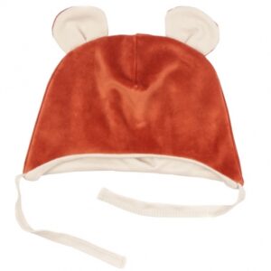 Mamatti Čepička s oušky na zavazování Velvet, Baby Fox - hnědá, vel. 74