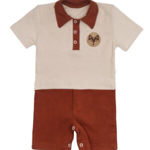 Mamatti Body s nohavičkami Baby Fox - béžová/hnědá, vel. 68