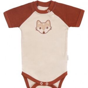 Mamatti Kojenecké body kr. rukáv, Baby Fox - béžová/hnědá, vel. 80