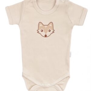 Mamatti Dětské body kr. rukáv, Baby Fox - béžová, vel. 86