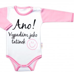 Body dlouhý rukáv s vtipným textem Baby Nellys, Ano! Vypadám jako tatínek, holka