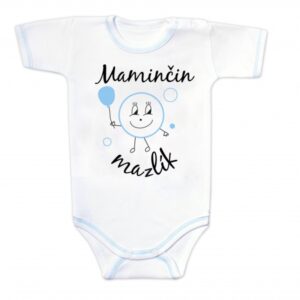 Body krátký rukáv s vtipným textem Baby Nellys, Maminčin mazlík