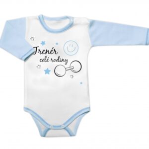 Body dlouhý rukáv s vtipným textem Baby Nellys, Trenér celé rodiny