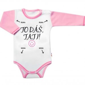 Body dlouhý rukáv s vtipným textem Baby Nellys, To dáš Tati!, vel. 86, holka
