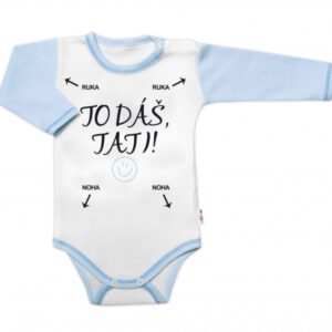 Body dlouhý rukáv s vtipným textem Baby Nellys, To dáš Tati!, vel. 86, kluk