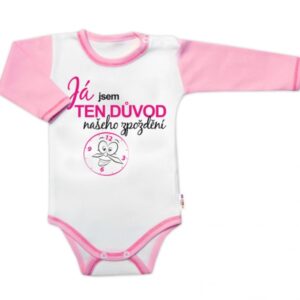 Body dl.rukáv s vtip. textem Baby Nellys, Já jsem TEN DŮVOD našeho zpoždění,vel. 86, holka