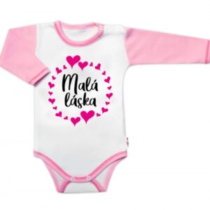 Body dl. rukáv s vtip. textem Baby Nellys,  Malá láska, vel. 86, holka