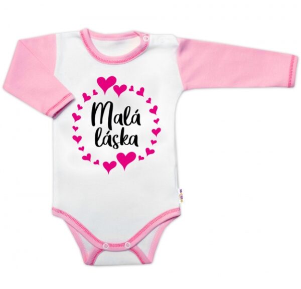 Body dl. rukáv s vtip. textem Baby Nellys,  Malá láska, vel. 86, holka