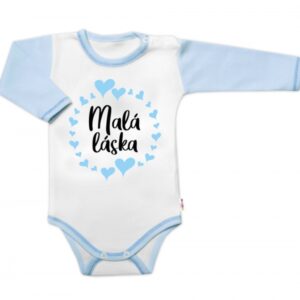 Body dl. rukáv s vtip. textem Baby Nellys, Malá láska, vel. 86, kluk