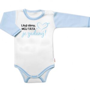 Body dl. rukáv s vtip. textem Baby Nellys, Lituji dámy, můj táta je zadaný, vel. 86