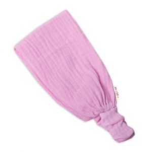 Lehká mušelínová čelenka Bandana, růžová, vel. 104/110