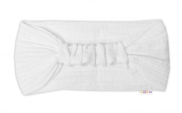 Lehká mušelínová čelenka Bandana, bílá, vel. 104/110 - Image 3