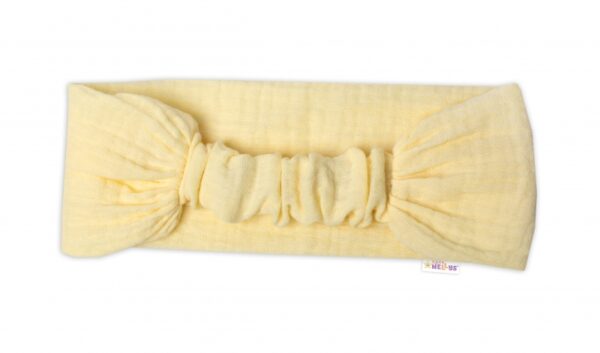 Lehká mušelínová čelenka Bandana, žlutá, vel. 104/110 - Image 2