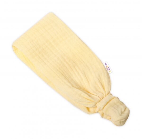 Lehká mušelínová čelenka Bandana, žlutá, vel. 104/110 - Image 3