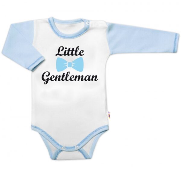 Body dl. rukáv s vtip. textem Baby Nellys, Little Gentleman, kluk, vel. 68