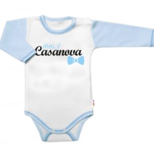 Body dl. rukáv s vtip. textem Baby Nellys, Malý Casanova, kluk, vel. 74
