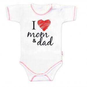 Body krátký rukáv Baby Nellys, I love mom & dad, vel. 68