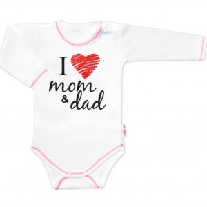 Body dlouhý rukáv Baby Nellys, I love mom & dad, vel. 68