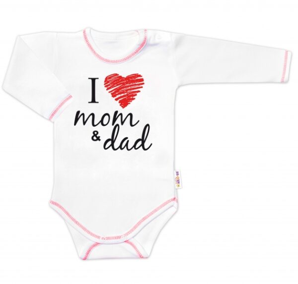 Body dlouhý rukáv Baby Nellys, I love mom & dad, vel. 68
