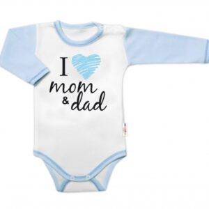 Body dlouhý rukáv Baby Nellys, I love mom & dad, kluk, vel. 68