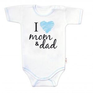 Body krátký rukáv Baby Nellys, I love mom & dad, kluk, vel. 86
