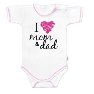 Body krátký rukáv Baby Nellys, I love mom & dad, holka, vel. 68