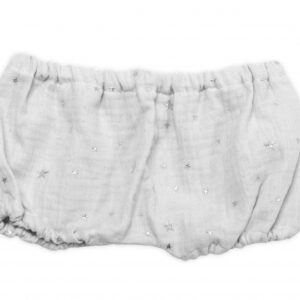 Baby Nellys Mušelínové letní kraťasky Stars, šedé, vel. 80/86