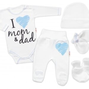 5-ti dílná soupravička do porodnice I love mom & dad, kluk, Baby Nellys