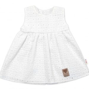 Baby Nellys Lehké Handmade šatičky Madeira, bílé, vel. 104
