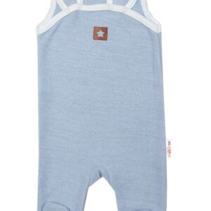 2-dílná soupravička Star, body dl. rukáv + pletené dupačky, modré, vel. 62