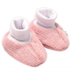 3-dílná souprava Hand made, pletený kabátek, kalhoty a botičky, růžová, vel.68