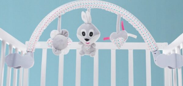 Plyšový oblouk s hračkami Rabbit, šedý - Obrázek 3