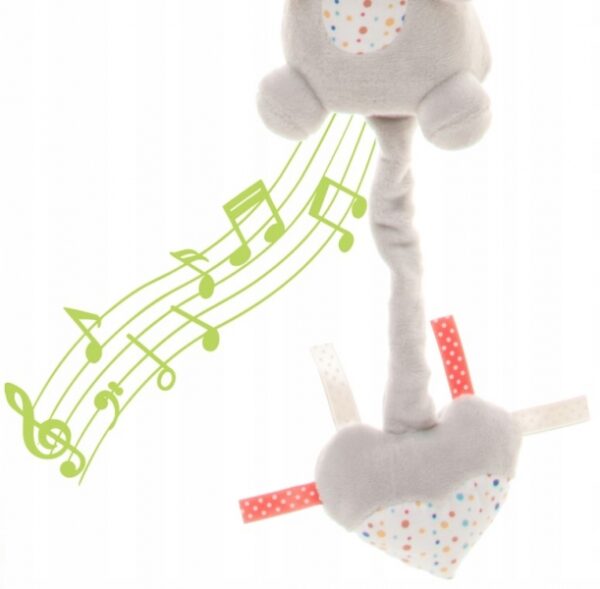 Závěsná plyšová hračka s melodií, Rabbit, šedá - Image 3