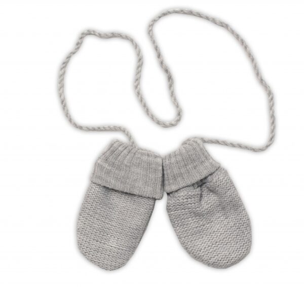 Baby Nellys Pletená čepice s šálou a rukavičky 3v1, STAR - šedá, 68/74 - Obrázek 4
