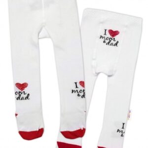 Bavlněné punčocháče I love mom & dad - červené, vel. 80/86
