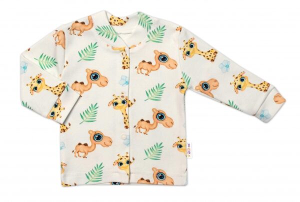 Baby Nellys 2-dílná sada bavlněné dupačky s košilkou, Camels baby - krémová - Image 3