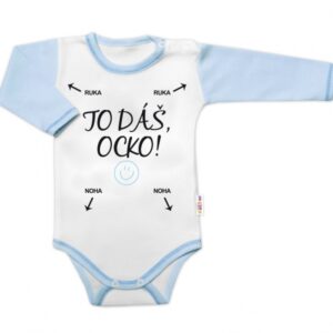 Body dlouhý rukáv s vtipným textem Baby Nellys, TO DÁŠ OCKO, vel. 80, kluk