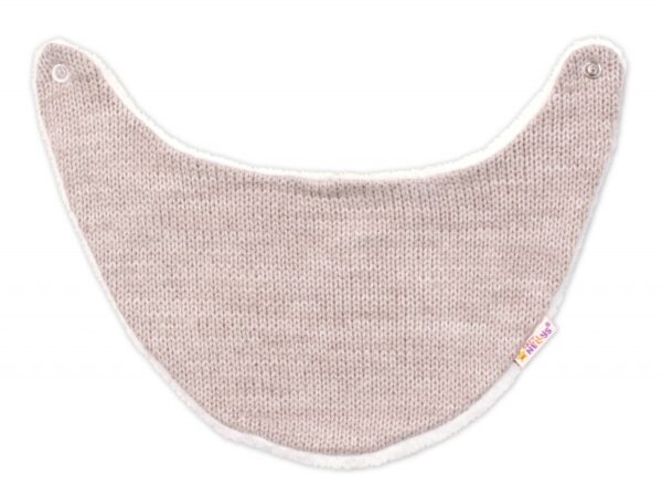 Baby Nellys Pletená zimní čepice s kožíškem a šátkem Star, béžová, vel. 80/86 - Image 4