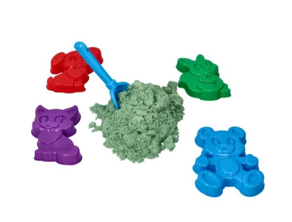Kinetický písek - mátový - 2kg + formičky zvířátka zdarma - Obrázek 3