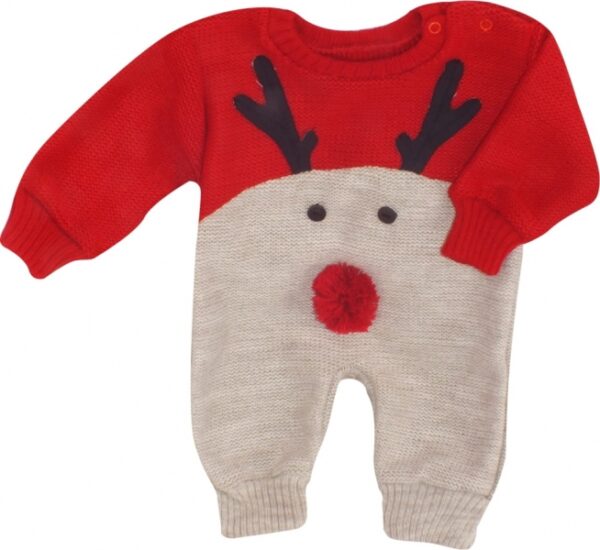 Z&Z Dětský pletený Vánoční overálek Baby Sob, červený, vel. 68 - Image 2