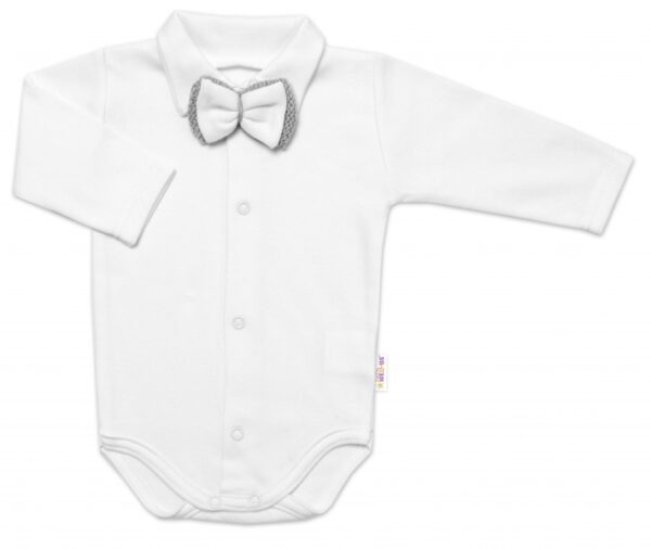 5-dílná pletená sada Baby Nellys, Boy, body, kalhoty, svetr, čepička, motýlek - šedá, 62 - Image 5