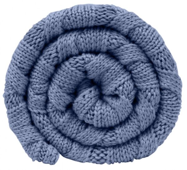 Bambusová dětská pletená deka Baby Nellys, vzor pletený cop, 80 x100 cm, jeans - Obrázek 4
