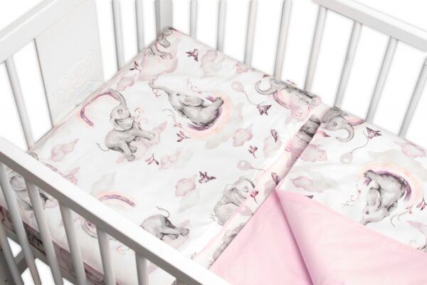 6-ti dílná výhod. sada s dárkem pro miminko Baby Nellys, 135x100 Slon a duha, růžová/bílá - Obrázek 6
