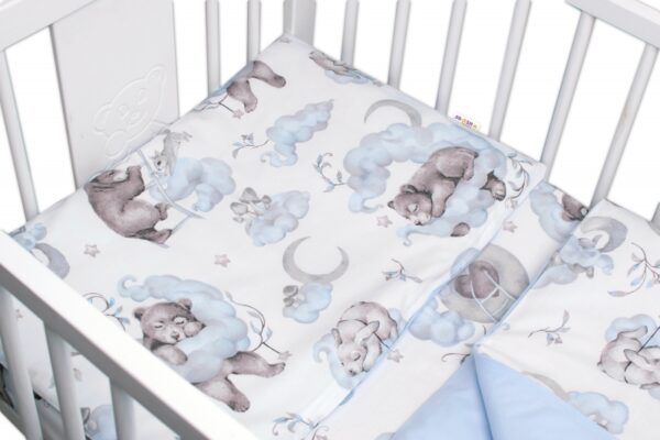 6-ti dílná výhod. sada s dárkem pro miminko Baby Nellys, 135x100 Zvířátka na mráčku, modrá - Obrázek 7
