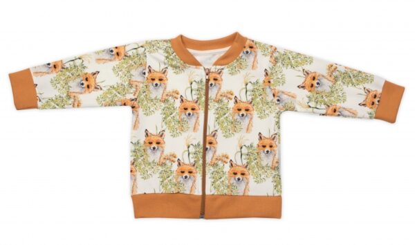 Stylová bavlněná tepláková souprava G-baby,  Lišky - hořčicová, vel. 92 - Image 2