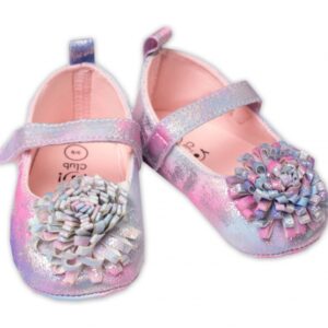 Kojenecké capáčky, balerínky Girl YO! s Kytičkou, na suchý zip, neonové, vel. 9-15 m