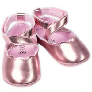 Kojenecké capáčky, balerínky YO! na suchý zip, růžové, vel. 9-15 m