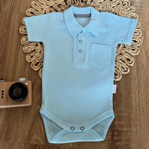 Body polo kr. rukáv, bavlna Mamatti, Dino park - modré, vel. 68