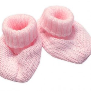 Pletené botičky/capáčky STAR Hand Made Baby Nellys, růžové, vel. 80/86