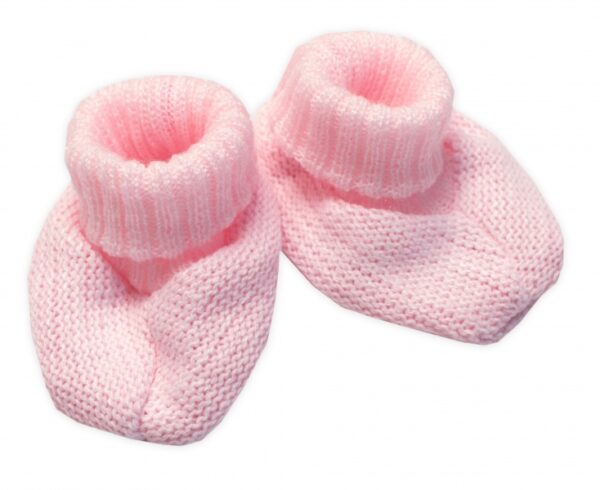 Pletené botičky/capáčky STAR Hand Made Baby Nellys, růžové, vel. 80/86